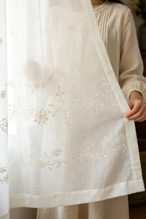 Floral Embroidered Linen Curtains